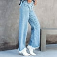 thumbnail image 4 of Sngxgn Women’s Ripped Denim Comfortable and Flattering High Waist(Light Blue,XXL), 4 of 8