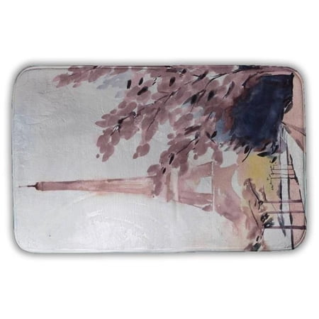 Begin Home Decor 5930-3421-ST54-1 21 x 34 in. Paris Eiffel Scene Bath Mat - Romantic Bedroom Decor