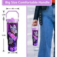 thumbnail image 2 of Butterfly Gifts Tumbler for Women Mom, Butterflies Print Leakproof Coffee Travel Mug, 30 Oz Tumblers with Top Handle and Flip Straw, Water Bottle Cup Gift Ideal for Him Her (1 PC), 2 of 6