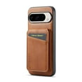 thumbnail image 6 of for Google Pixel 9 Case [Compatible with MagSafe] with Removable Card Holder Magsafe case Wallet 2 in 1 Detachable Back Cards Slot Premium PU Leather Magnetic Car Holder Mount case, Brown, 6 of 10