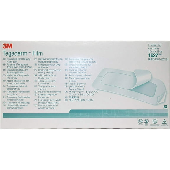 3M 1627 Tegaderm Transparent Dressing, 4 in. x 10 in. (Set of 20)