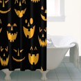 thumbnail image 4 of Black Halloween Pumpkin Faces Shower Curtain 36"x72" ,Bathroom Decorative Shower Curtains Set with 12 Hooks,Modern Waterproof Washable Shower Curtain, 4 of 6