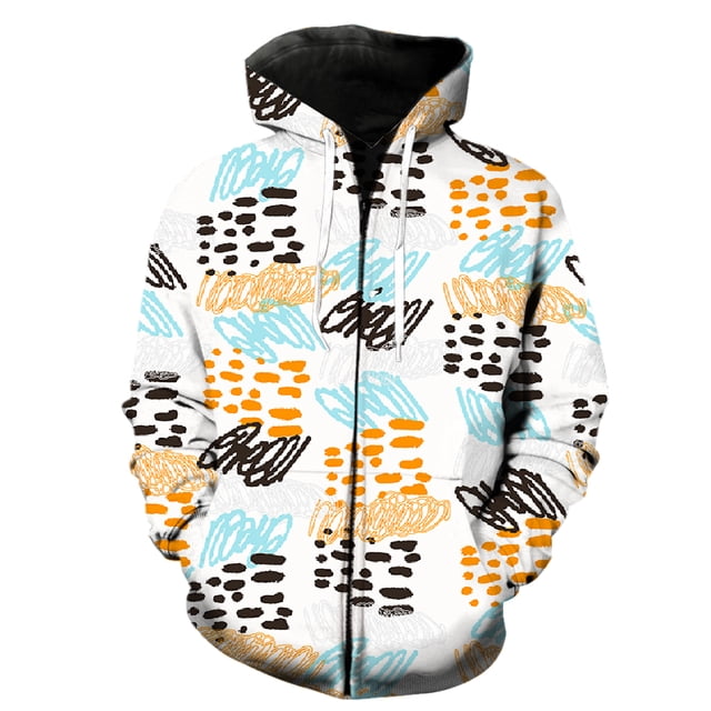 Sudadera con capucha y cremallera para hombre, diseño de grafiti de arte abstracto, con estampado 3D, unisex, estilo Harajuku, hip hop y adolescentes.