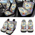 thumbnail image 2 of Uorisanigo 18 Pcs Car Seat Cover Dragonfly Mandala with Seat Belt Shoulder Pad Full Set Universal Steering Cover Armrest Covers Headrest Cushion Handbrake Grip Protector Coasters Keychains, 2 of 7