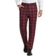 thumbnail image 1 of Pantalones de negocios de cuadros ligeros para hombre Inspire Chic, corte regular, frente plano, 32 negro y rojo, 1 of 7