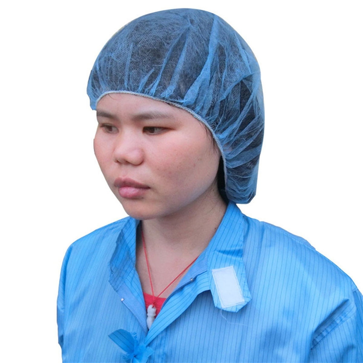 100pcs Disposable Non-woven Dust Net Caps Women Men Food Hygiene
