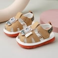 thumbnail image 2 of Linfrsh Baby Boys Girls Sandals Soft Anti-Slip Rubber Sole Summer Outdoor Toddler First Walking Shoes(Khaki,0-6 Months), 2 of 7