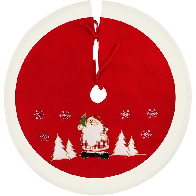 Falda de árbol de Navidad redonda Cubierta de árbol de Navidad Cubierta de árbol de Navidad Protección de agujas de árbol de Navidad Rojo/blanco