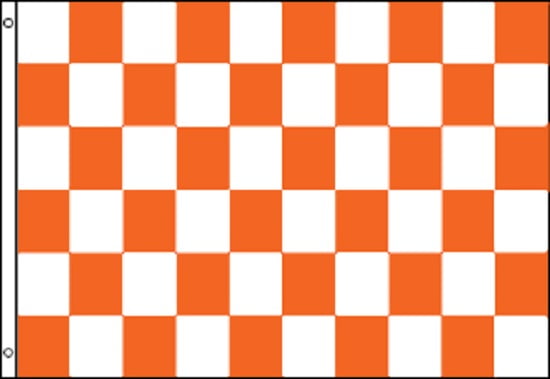 Orange and White Checkered Flag Advertising Banner Store Sign Party Pennant 3x5 