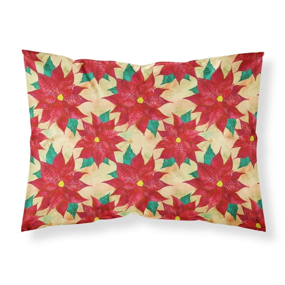 Poinsetta Christmas Fabric Standard Pillowcase