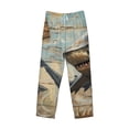 thumbnail image 6 of Uemuo Wood Grain Shark Pattern Men's Wide Leg Palazzo Lounge Pants with Pockets Light Weight Loose Comfy Casual Pajama Pants-Medium, 6 of 9