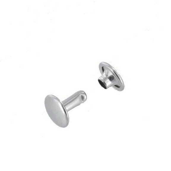 Double Cap Rivet, Nickel Plate, Solid Brass-LL (100 sets per bag), Multiple Sizes