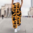thumbnail image 4 of Women's Joggers Halloween Printed High Waisted Sweatpants Drawstring Elastic Fluffy Trousers with Pocket Fall Winter Womens Casual Pants, 4 of 5