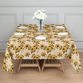 thumbnail image 3 of Beige Sunflower Cluster Pattern Square Tablecloth,Waterproof Square Table Cover,Wipeable Spillproof Washable Table Cover for Home Kitchen Party Decor 52"x52"(132x132cm), 3 of 6