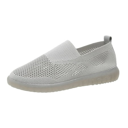 

Fsqjgq Womens Shoes Womens Shoes Slip On Casual Ladies Fashion Solid Color Mesh Breathable Comfortable Flat Casual Shoes Wide Width Men Tennis Shoes Womens Grey 40