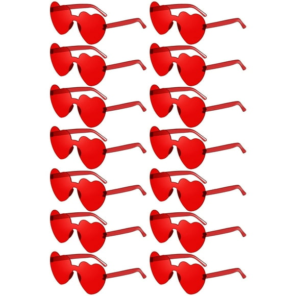 Lentes de Sol Rojos con Forma de Corazón para Mujer x14