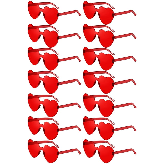 Lentes de Sol Rojos con Forma de Corazón para Mujer x14