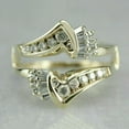 thumbnail image 2 of Gems Jewels 1.50 CT Baguette Diamond Wedding Enhancer Guard Wrap Ring 14K Yellow Gold Plated - 5, 2 of 4
