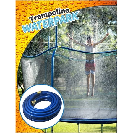 JoyX Trampoline Waterpark Heavy Duty Sprinkler Hose- Fun Summer Outdoor Water Game Toys Accessories - Best for Boys & Girls and Adults - Made to Attach On Safety Net Enclosure - Tool (Best Soaker Hose On The Market)
