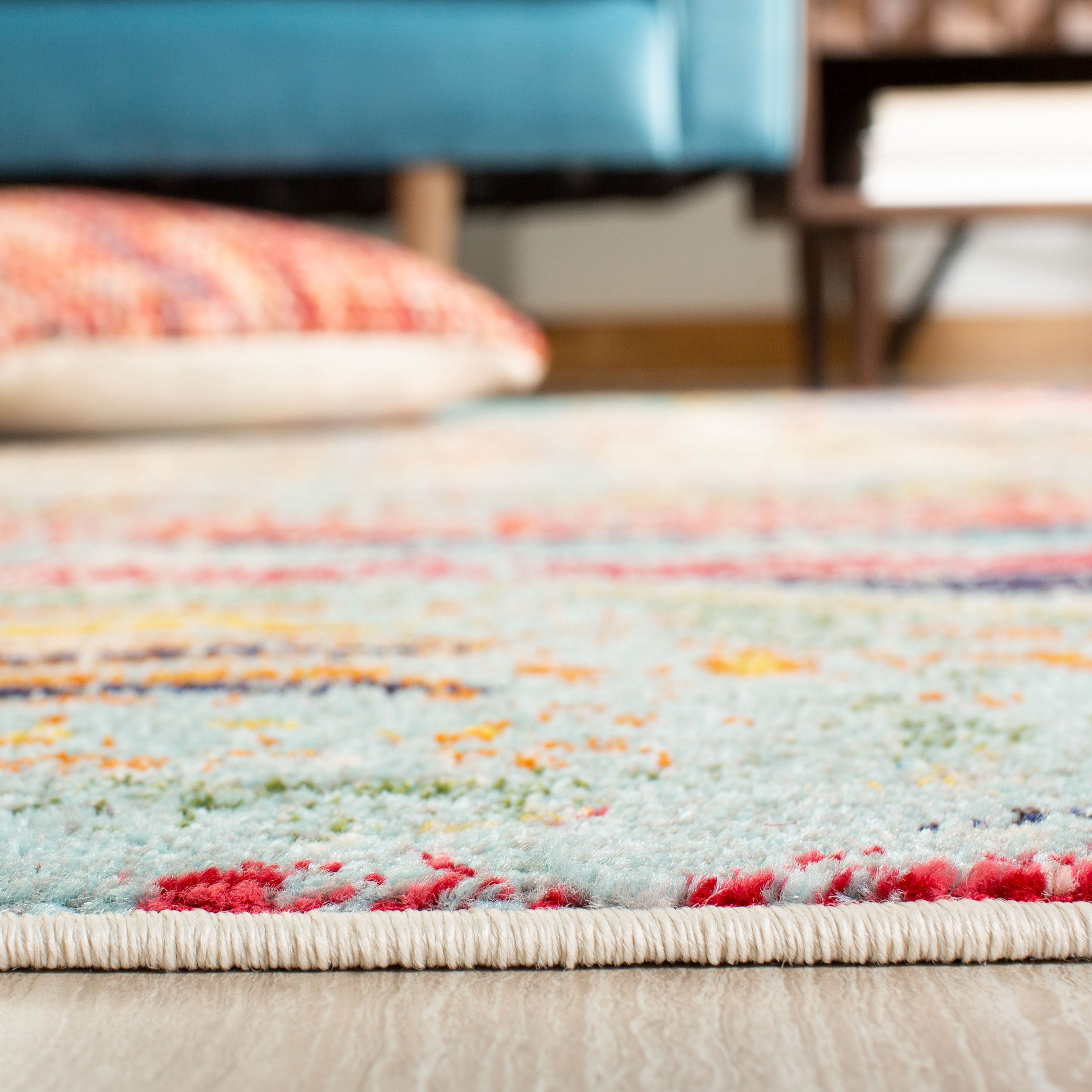 Safavieh Madison Christabella Abstract Area Rug, Blue/Orange, 10' x 10' Round