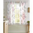 thumbnail image 4 of Pink Rose Sheer Curtains 45 Inch Length 2 Panels Set for Living Room/Bedroom, Modern Simple Romantic Flowers Floral Leaves Kitchen Curtains Grommet Semi-Sheer Curtains Window Treatments 42"x45"x2, 4 of 7