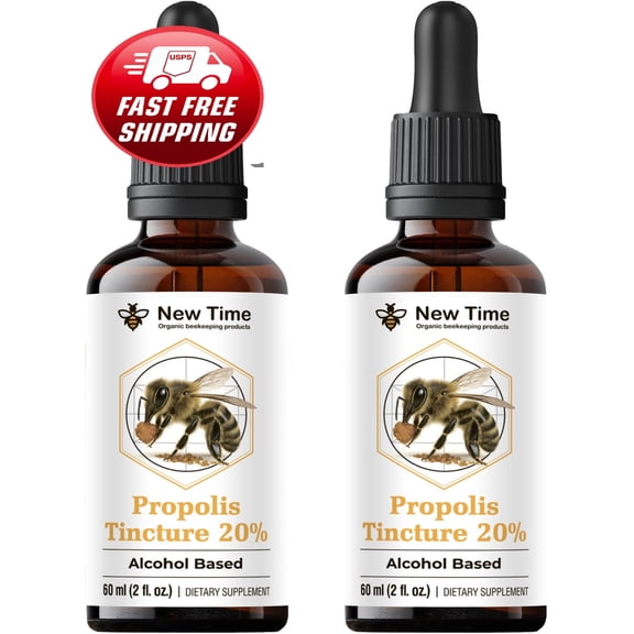 2 Pack Propolis Liquid Extract 20% – Alcohol-Based Bee Tincture Drops (2×2 fl oz)