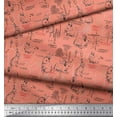 thumbnail image 2 of Soimoi Orange Poly Georgette Fabric Abstract & Rabbit Animal Printed Fabric 1 Yard 52 Inch Wide, 2 of 3