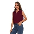 thumbnail image 6 of SPRING SEAON Women’s Sleeveless Blouse V Neck Button Down Chiffon Shirt for Women Casual Loose Fit Work Tops with Collar for Office or Daily Wear, 6 of 11