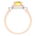 thumbnail image 4 of Clara Pucci 14K Rose/White Gold 2.62ct Yellow Halo Ring for Women, 4 of 8
