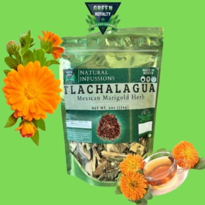 Mexican Marigold Herbal Tea (4 Oz)- Makes 30+ Cups| Resealable Bag| 100% All Natural| Gluten Free| Non-GMO| Tlachalagua
