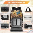 thumbnail image 3 of HUIACONG 4-IN-1 Kids Backpack Set Cow Sunflower Butterfly with Detachable Lunch Box for Boys Girls Ages 8-12 Lightweight 300g School Backpack Pencil Case Water Bottle Holder, 3 of 7