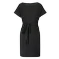 thumbnail image 3 of UVN Summer Dresses for Women Striped T Shirt Dress Casual Midi Dress Short Sleeve Sundress with Pockets, 3 of 7