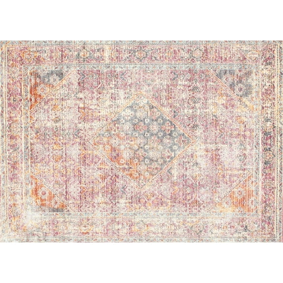 Ahgly Company Machine Washable Indoor Rectangle Traditional Gold Area Rugs, 2' x 5'