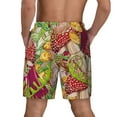 thumbnail image 4 of Haiem Bright Mushrooms Mens Swim Trunks with Compression Liner 2 in 1 Swimming Shorts Stretch Swimwear Quick Dry,Board Shorts-Large, 4 of 9