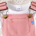 thumbnail image 5 of Hiijoy Infant Girls Summer Outfits Ruffle Short Sleeve Ribbed Romper Bow Print Overall Shorts, Sizes 12-18M, 5 of 8