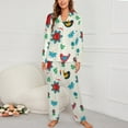 ANYWAY.GO Long Sleeve Pajama Set for Women Floral Naturalpattern Long ...