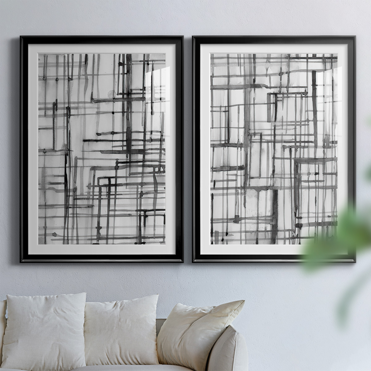 Wexford Home Line Meditation I Premium Framed Print, 26.5" x 36.5" - Ready to Hang, Black (Set of 2)