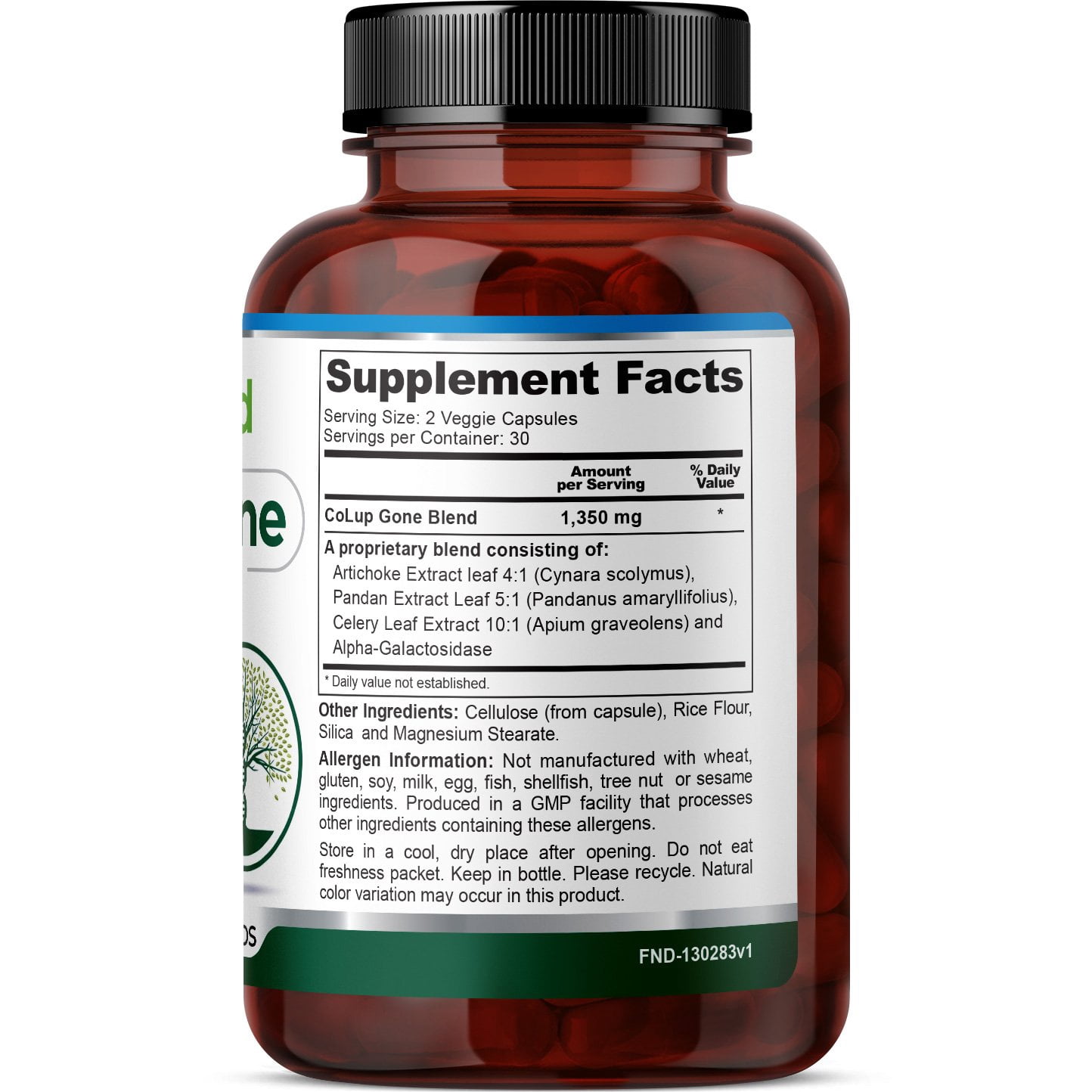 Fineland Vitamins CoLup Gone Digestive Enzymes Gluten-Free Vegan 60 Count