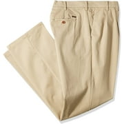 IZOD Mens Big and Tall Performance Stretch Pleated Pant 54W x 30L Cederwood Khaki