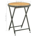 thumbnail image 2 of vidaXL Bistro Table Folding Outdoor Side Table Solid Acacia Wood PE Rattan, 2 of 6