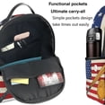 thumbnail image 5 of Lsque American Flag And Baseball Pattern Backpack – School Travel Canvas Daypack with Ergonomic Padded Straps, Multiple Compartments & Leather Handle, 5 of 5