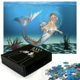 thumbnail image 3 of Ambesonne Mermaid Jigsaw Puzzle, Tropic Ocean, Heirloom-Quality Fun Activity for Family Durable Cardboard, 1000 pcs, Sea Blue Navy, 3 of 6
