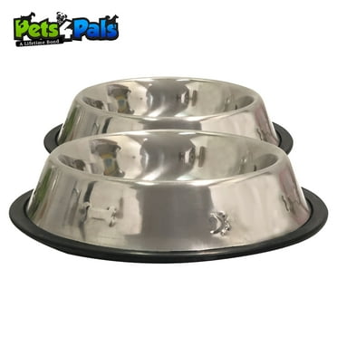 Pets4Pals Dog Bowl Set of 2 Food Bowls for Cat Dogs Stainless Steel 16oz
