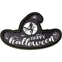 Halloween Serving Tray Wooden Witch Hat Shape Plate Snack Fruit Meat Cheese Board Halloween Theme Cake Plate Stylish Candy Tray Festive Kitchen Accessories