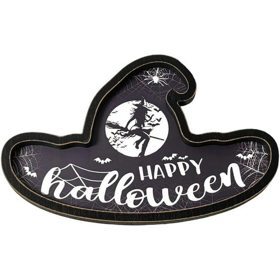 Halloween Serving Tray Wooden Witch Hat Shape Plate Snack Fruit Meat Cheese Board Halloween Theme Cake Plate Stylish Candy Tray Festive Kitchen Accessories
