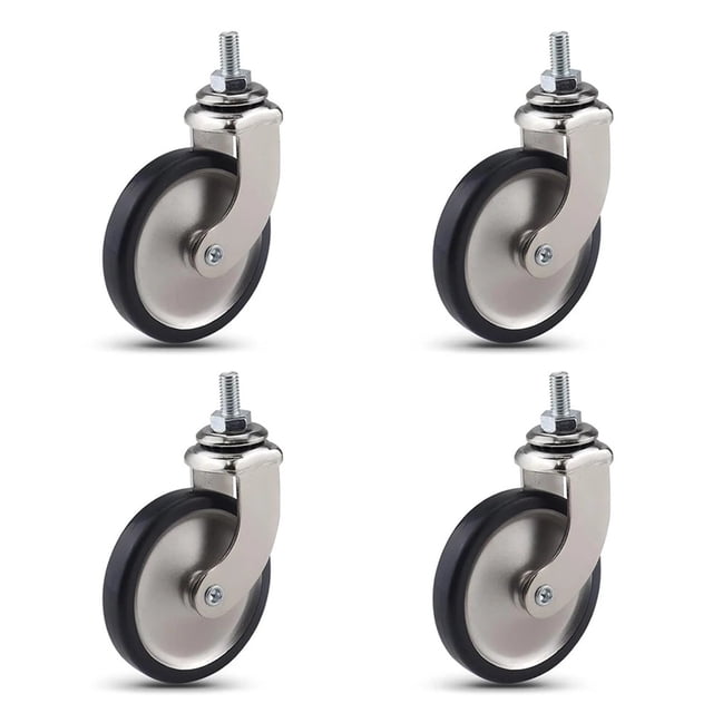 3-Inch Swivel Stem Casters With Brake For Hotel Restaurant Trolley Casters With 8x15 Threaded,Lightweight Total Capacity 160lbs ,Superior Material