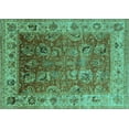 thumbnail image 1 of Ahgly Company Machine Washable Indoor Rectangle Oriental Turquoise Blue Traditional Area Rugs, 3' x 5', 1 of 4