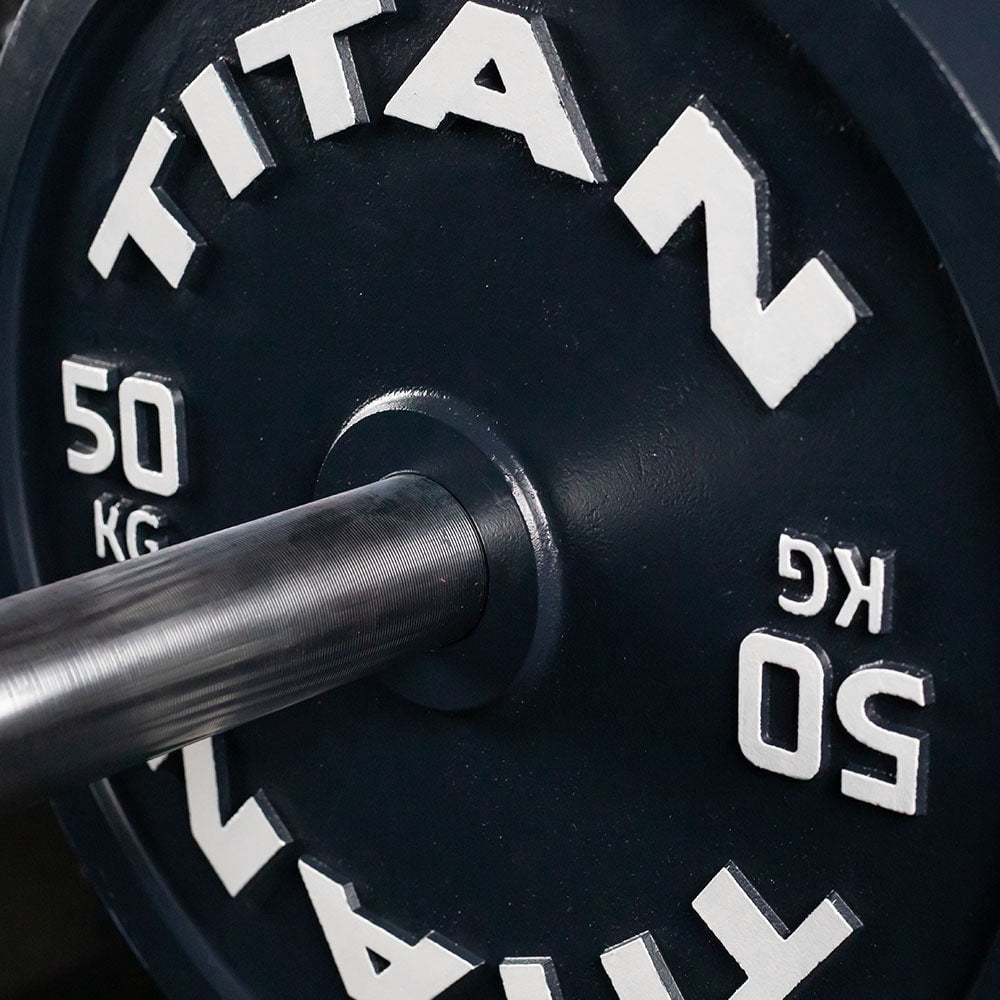 Titan Fitness 50 KG Olympic Calibrated Steel Powerlifting Plate, Machine Precision Steel Discs, Sold Individually