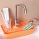 thumbnail image 5 of Alfombrilla recogedora de agua para grifo de baño, soporte multiusos para esponja y jabón para platos. Naranja, 5 of 9