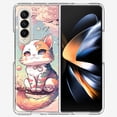 thumbnail image 1 of MUNDAZE Samsung Galaxy Z Fold 4 Shockproof Clear Hybrid Protective Phone Case Kawaii Manga Pink Cherry Blossom Cute Cat Cover, 1 of 5